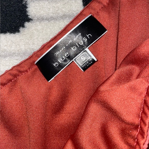 One Shoulder Orange Ruffle Dress Size Small - Picture 4 of 4